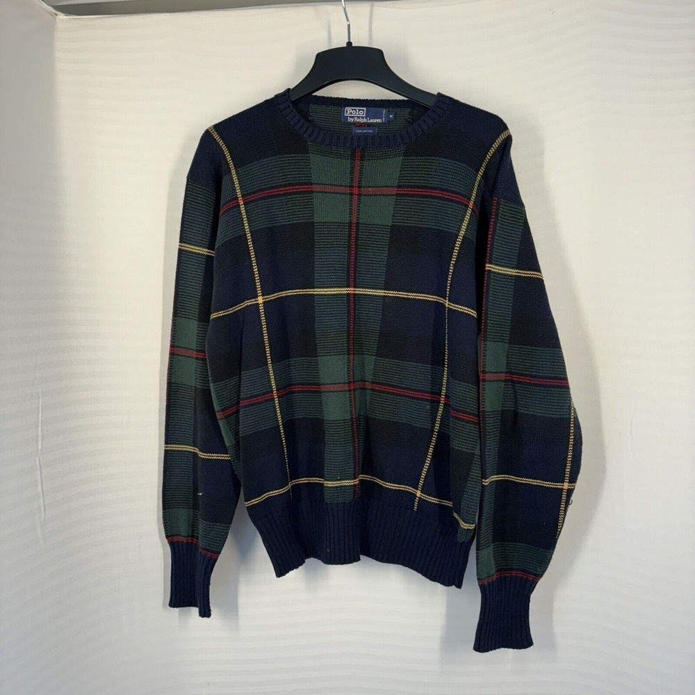 Vintage Polo RALPH LAUREN Men's Sweater Cotton Medium Long Sleeve